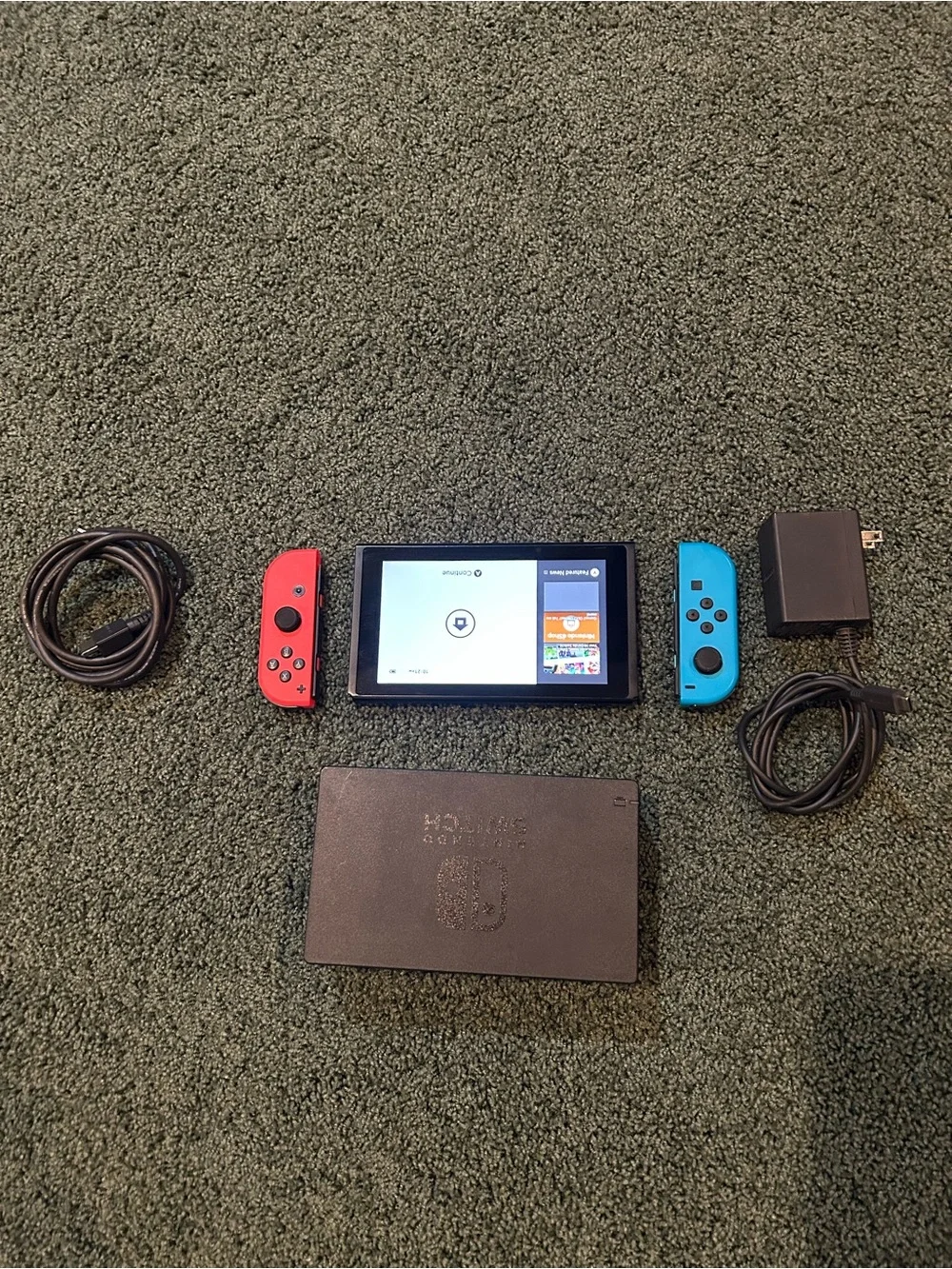 Nintendo Switch with Neon Red & Neon Blue Joy-Con Controllers
